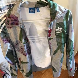 Leaf Print Adidas Jacket